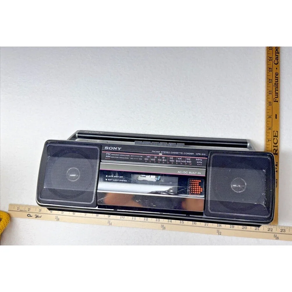Sony CFS-210 Soundrider AM FM Stereo Cassette Boombox Radio Tested Works Vintage